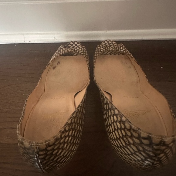Christian Louboutin Snakeskin Peep Toe Heels 38 - Picture 4 of 5
